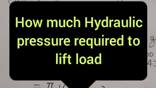 Hydraulic pressure calculation [upl. by Silvanus]