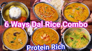 6 Ways Dal Rice Combo Recipes  Dhaba Style Dal Rice Recipes  Protein Rich Lentil Curries [upl. by Neetsirhc]