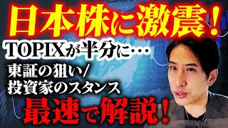 日本株に激震！TOPIXが半分になる。いい所と悪い所、東証の狙いと個人投資家のスタンス、最速解説！ [upl. by Kali522]