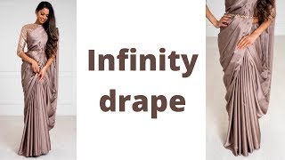 Infinity Saree Drape  saree draping new style  drape a saree perfectly  Tia Bhuva [upl. by Jolyn]