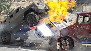 GTA 5 DESTRUCTIVE INSURGENT CRASHES  IMPACT COMPILATION 19 [upl. by Yeldahc]