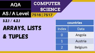 20 AQA A Level 75167517 SLR4  421 Arrays lists and tuples [upl. by Pilif]