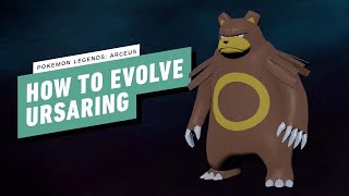 Pokemon Legends Arceus  How To Evolve Ursaring Into Ursaluna [upl. by Eelirol]