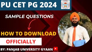 PU CET PG 2024  SAMPLE QUESTIONS  MA  MCA  MSC  PANJAB UNIVERSITY ADMISSIOSNS 2024 PUCETPG [upl. by Nolasba]