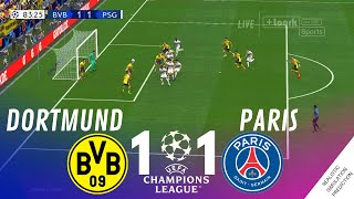 BORUSSIA DORTMUND vs PARIS SAINT GERMAIN 11 MATCH HIGHLIGHTS • Video Game Simulation amp Recreation [upl. by Adnilim]