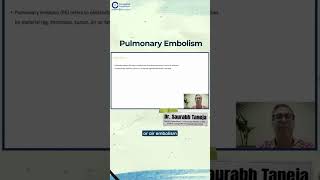 Pulmonary Embolism by Dr Saurabh Taneja  Anesthesia Residency  conceptual anesthesia [upl. by Furmark]