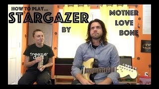 Guitar Lesson How To Play Stargazer By Mother Love Bone with special guest Zoey [upl. by Llerrehc119]