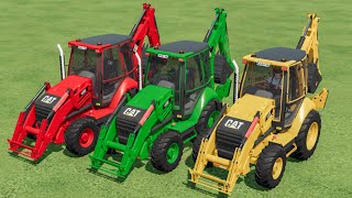 GRASS LOADING WITH JCB BACKHOE LOADERS IN FS22  FARMING SIMULATOR 22 [upl. by Nnylesor]