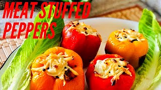 Stuffed amp Baked Beef Bell Peppers  Baked Party Snack [upl. by Iuq]