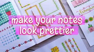 WAYS TO MAKE PRETTY NOTES 💘 TITLES DATE WRITING IDEAS and BORDER DESIGN for PROJECT [upl. by Lorita]