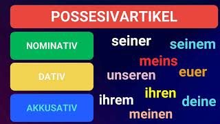 POSSESSİV ARTIKEL NOMINATIVDATIVAKKUSATIV KONU ANLATIMI VE TABLOLAR almancaöğreniyorum almanca [upl. by Garv]