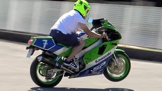 THREE MINUTES OF MADNESS WITH KAWASAKI ZXR 400 VIDEO 4K [upl. by Dnesnwot]