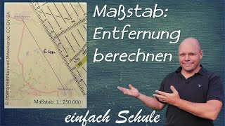 Entfernung in Wirklichkeit aus Maßstab berechnen  einfach erklärt [upl. by Mercier845]