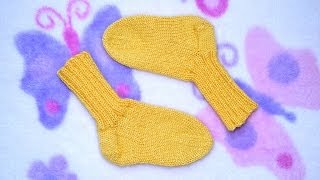 How to Knit Basic Socks for Baby Part 1 [upl. by Eilyw]