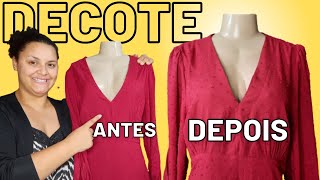 COMO DIMINUIR DECOTE de vestido e blusa [upl. by Vladimar]