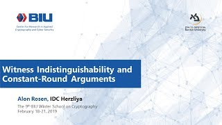 Witness Indistinguishability and ConstantRound Arguments  Alon Rosen [upl. by Zwart]