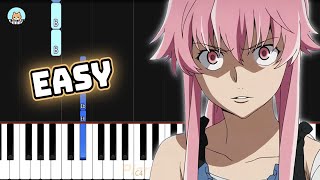 Mirai Nikki OP  quotKuusou Mesorogiwiquot  EASY Piano Tutorial amp Sheet Music [upl. by Kiyohara]