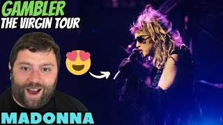 Madonna  Gambler  THE VIRGIN TOUR REACTION [upl. by Ahsena]