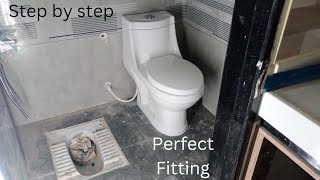 How to Install Jaquar one Piece Commode  How to Fitting Western Commode  Jaquar Basin [upl. by Lupien]