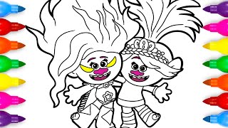 Trolls Band Together Poppy and Viva Coloring Pages [upl. by Eilloh]