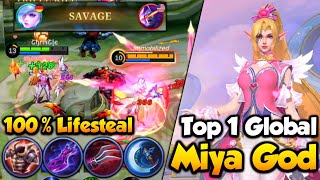 Miya Best Build and Emblem for Auto Savage  Top 1 Global Miya [upl. by Erdied]