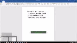 MSCOMCTLOCX problem windows 10 [upl. by Candice]