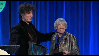 Neil Gaiman presents lifetime achievement award to Ursula K Le Guin at 2014 National Book Awards [upl. by Jeremiah]