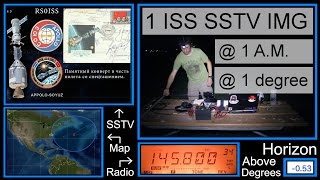 ISS SSTV Image at 1 Degree Above The Horizon [upl. by Fineman]