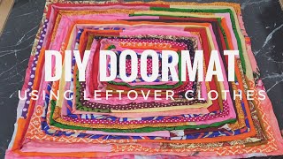 DIY Doormat with leftover clothes  Doormat Stitching at Home  How to make Doormat at home [upl. by Neevan]