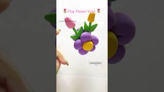 DIY Clay Flower Vase shorts clay clayart flowervasecraft youtubeshorts [upl. by Nivlam]