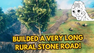 I Built a LONG RURAL STONE ROAD  VALHEIM  Meadows [upl. by Verge317]