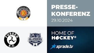 29102024  Pressekonferenz  EV Füssen vs EV Lindau Islanders [upl. by Nileve40]