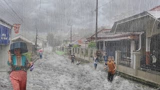 Super heavy rain in Indonesian village Relieve stress and sleep better with the sound of heavy rain [upl. by Nylikcaj]