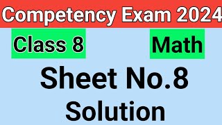 Class 8 Maths Weekly Competency Practice SheetsSheet No 8 PSEBSunnyedu7 [upl. by Inalaehak818]