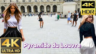 Paris  France 🇫🇷  Wonderful Tour  Pyramide du Louvre  Colonne Vendôme August 2024  4K HDR [upl. by Mcilroy]