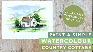 How To Paint A Simple Watercolour Country Cottage [upl. by Levan85]