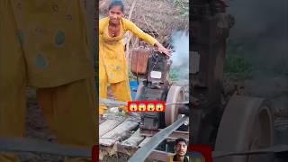 लड़की ने मशीन चलाया 😱😱 villagelife laxmi machine viralvideo automobile farming agriculture [upl. by Gary]