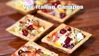 Veg Italian Canapes  Best Appetizer  वेज इटालियन स्टाइल कैनापीस  Quick Party Starter Recipe [upl. by Joselow911]