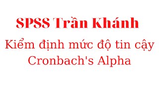 Kiểm định độ tin cậy Cronbachs Alpha trong SPSS  SPSS Trần Khánh [upl. by Rohclem]