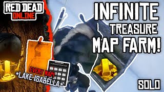 Solo Infinite Treasure Map Glitch  Red Dead Redemption 2 Online  How to Get the LAKE ISABELLA Map [upl. by Colleen48]