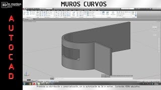 AutoCAD 3D Modelar muros curvos [upl. by Olimreh]