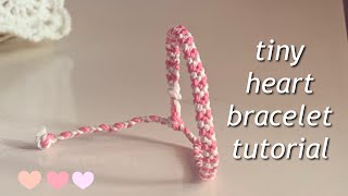 Easy amp simple tiny heart bracelet tutorial  yarnivora [upl. by Tratner]