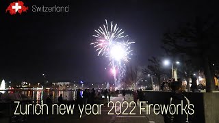 Switzerland  zurich new year fireworks 2022  happy new year 2022 in Switzerland 🇨🇭 [upl. by Atirehs226]