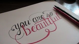 how to write in cursive  handlettering You are so beautiful [upl. by Boris]