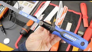 You have one jobThe Kobalt 3in1 Multi Use Saw Handle just cannot hang on to blades Going back [upl. by Ihc459]