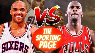 Michael Jordan vs Charles Barkley  True Highlights Offense Defense Missed Shots etc [upl. by Calendre]