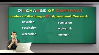 Discharge of Contract By Agreement  Law of Contract [upl. by Moht]