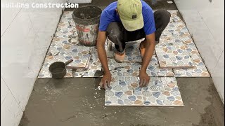 The Most Accurate Technique For Waterproofing And Installing Ceramic Tiles For The Bathroom Floor [upl. by Dorothi217]