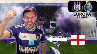 English Fans Experience INSANE Atmosphere at Anderlecht vs Porto [upl. by Nyliram]