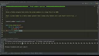 73 Functions in Python XII Prime Numbers Exercise [upl. by Ehrlich]